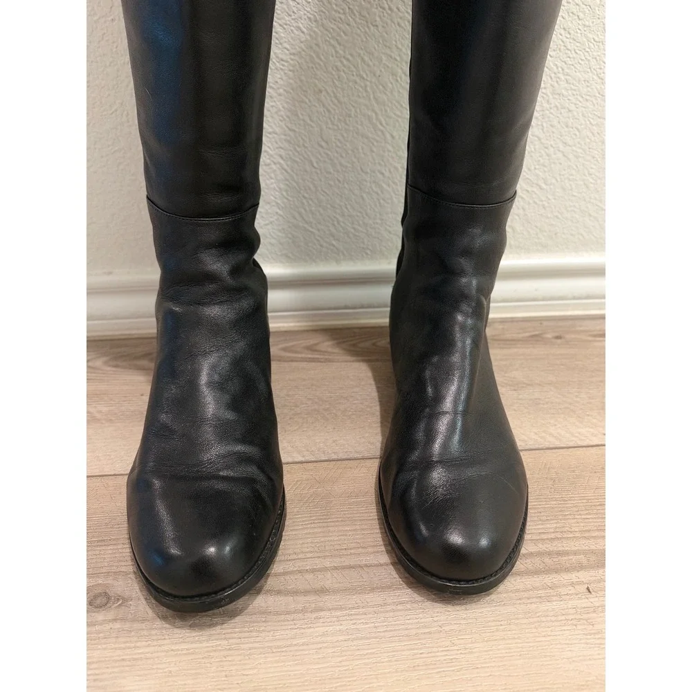 Stuart Weitzman 5050‎ Black Leather Over-The-Knee Boots Women's US Size 10.5B